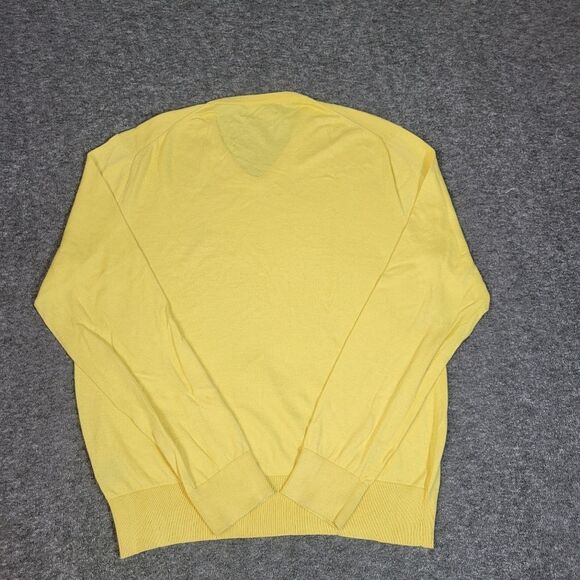 Vtg 90's Polo Ralph Lauren Men's Sweater Size M Yellow Cashmere V-Neck Pony Less - Picture 2 of 8